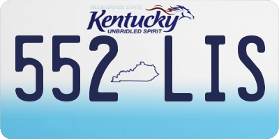 KY license plate 552LIS