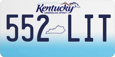 KY license plate 552LIT