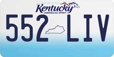 KY license plate 552LIV