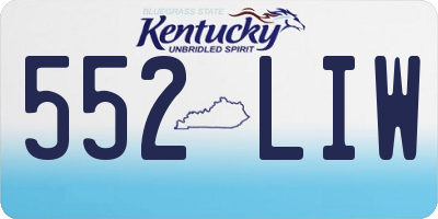 KY license plate 552LIW