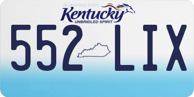 KY license plate 552LIX