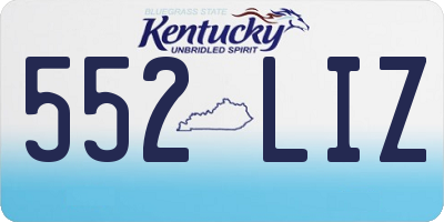KY license plate 552LIZ