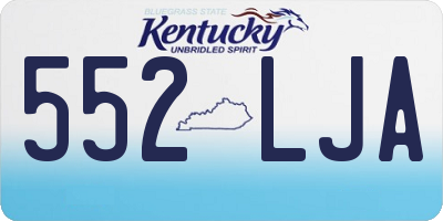 KY license plate 552LJA