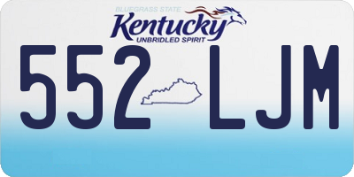 KY license plate 552LJM