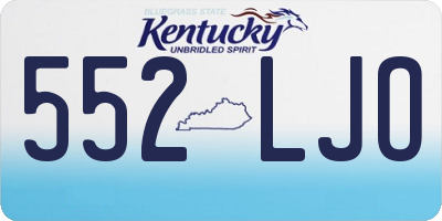KY license plate 552LJO