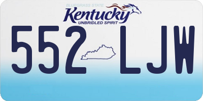 KY license plate 552LJW