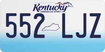 KY license plate 552LJZ
