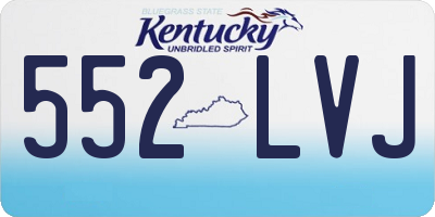 KY license plate 552LVJ