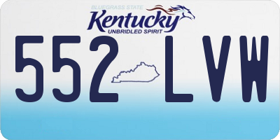 KY license plate 552LVW