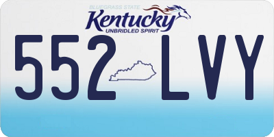 KY license plate 552LVY