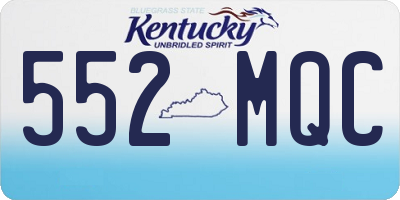 KY license plate 552MQC