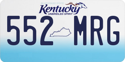 KY license plate 552MRG