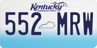 KY license plate 552MRW
