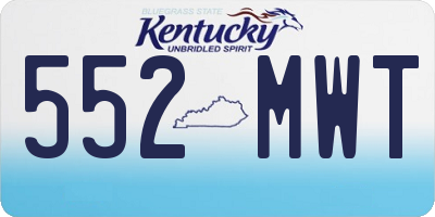 KY license plate 552MWT