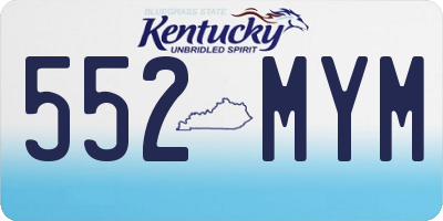 KY license plate 552MYM