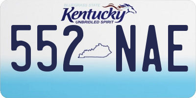 KY license plate 552NAE