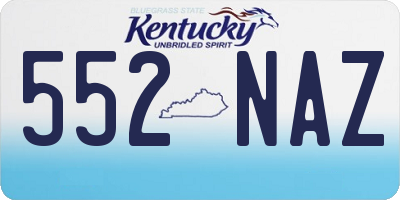 KY license plate 552NAZ