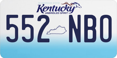 KY license plate 552NBO