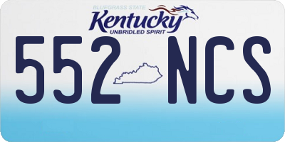 KY license plate 552NCS