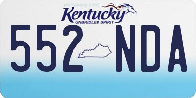 KY license plate 552NDA
