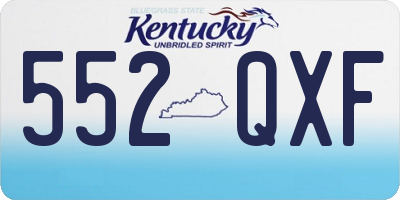 KY license plate 552QXF