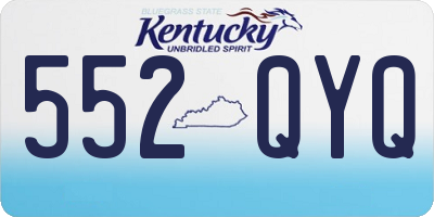 KY license plate 552QYQ