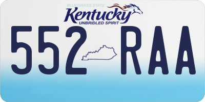 KY license plate 552RAA