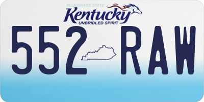 KY license plate 552RAW