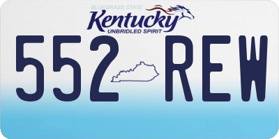 KY license plate 552REW