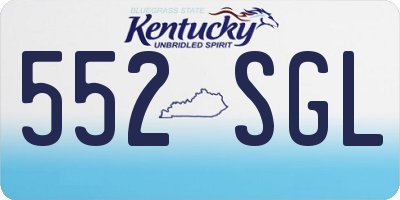 KY license plate 552SGL