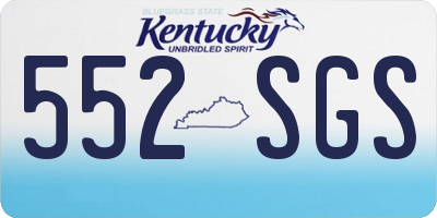 KY license plate 552SGS