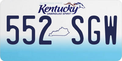 KY license plate 552SGW