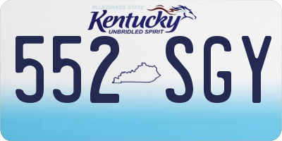 KY license plate 552SGY