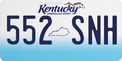 KY license plate 552SNH