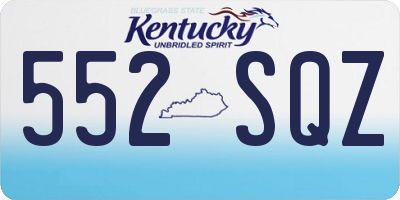 KY license plate 552SQZ