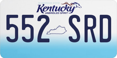 KY license plate 552SRD