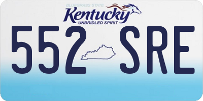 KY license plate 552SRE