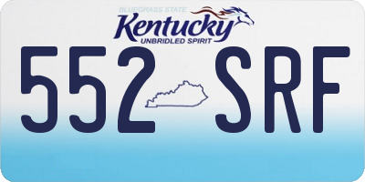 KY license plate 552SRF