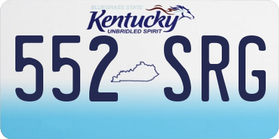 KY license plate 552SRG