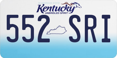 KY license plate 552SRI