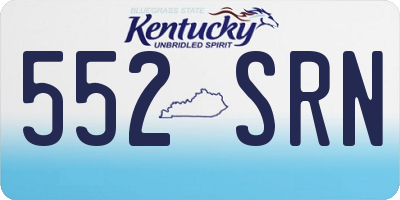 KY license plate 552SRN