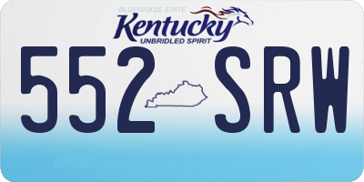 KY license plate 552SRW