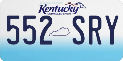 KY license plate 552SRY