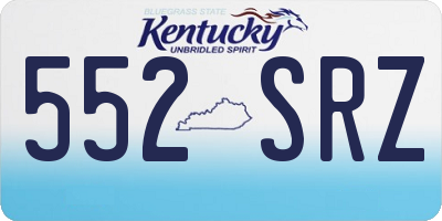 KY license plate 552SRZ