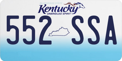 KY license plate 552SSA