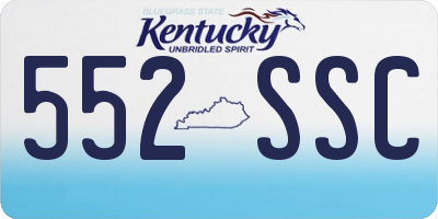 KY license plate 552SSC
