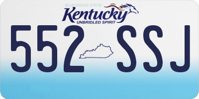 KY license plate 552SSJ