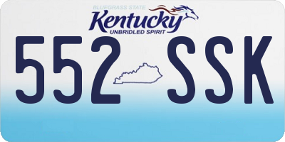KY license plate 552SSK