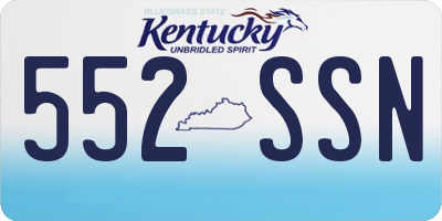 KY license plate 552SSN