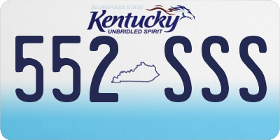 KY license plate 552SSS